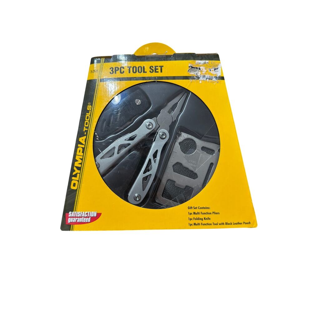 Olympia Tools 3-Piece Gift Set Multi Pliers Folding Knife Multi Function Tool
